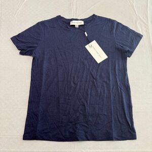 Something Navy Junko Crewneck T-Shirt Cotton Navy Blue Women's XXS